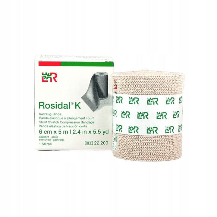 Rosidal K 6см*5м, эластический бинт малой растяжимости, 1 шт. Rosidal K 6см*5м, эластический бинт малой растяжимости, 1 шт.